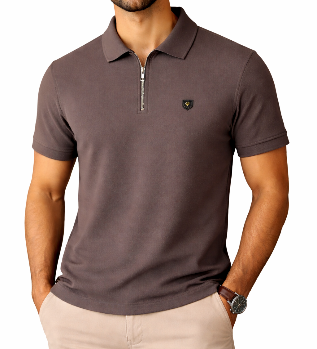 Premium Brown Polo T-Shirt for Men | Stylish Cotton Casual Wear